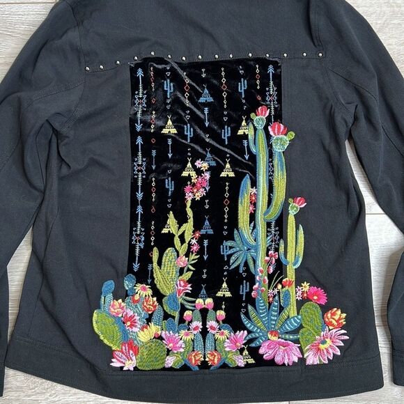 NWT Emmer & Oat Cactus Embroidered Shacket Boho Western Layering Festival - Picture 9 of 9